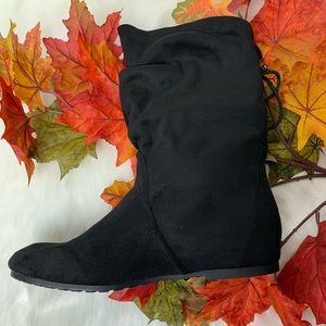 Aldo black suede boots